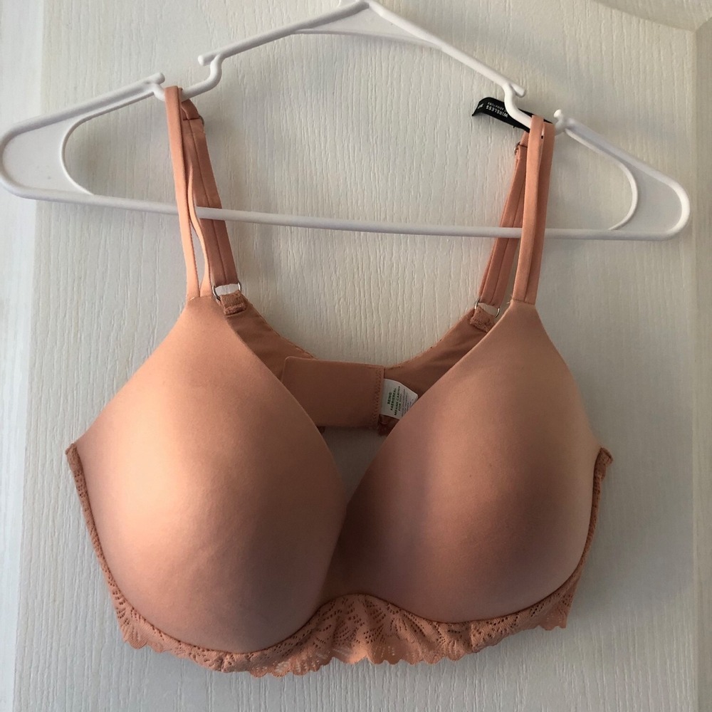 Aerie Women's Real Me Push Up Bra Coral Lace Trim Adjustable Straps Size 36D NWT